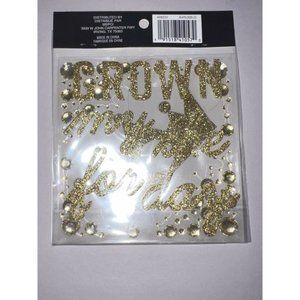 Graduation Cap Decorative Stickers 14pc Gold Glitter "My Crown For The Day" New